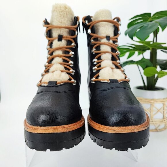 Nine West Women’s Black Faux Fur Boot Size 10 - Picture 2 of 11